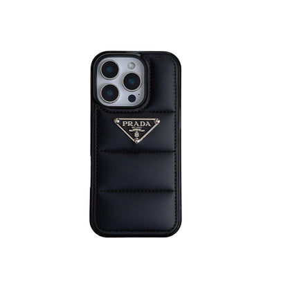 Luxury Puffer Pocket Logo Case - iPhone 12-18 Pro & Pro Max