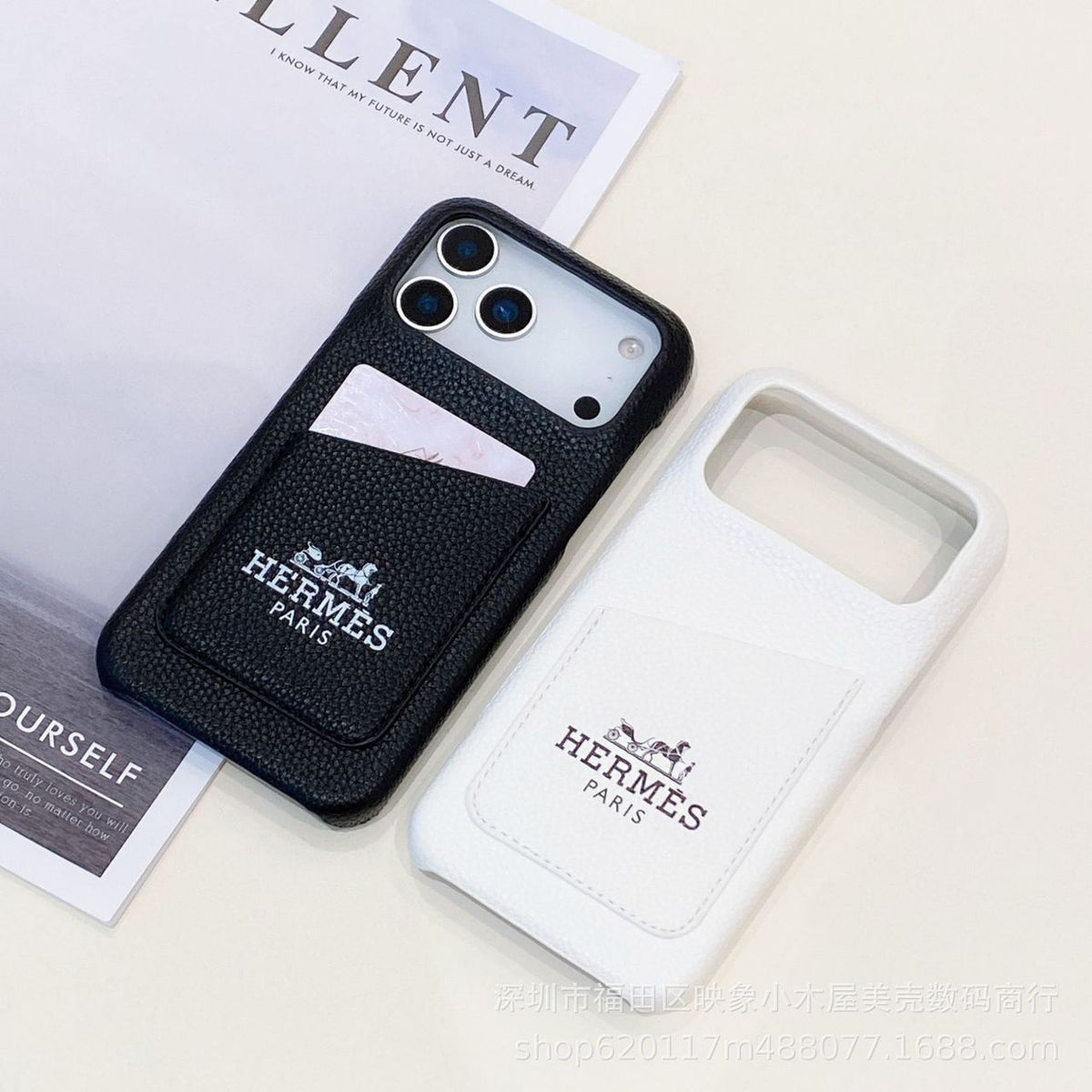 Luxury Pocket Designer Case with Logo - iPhone 12-18 Pro & Pro Max