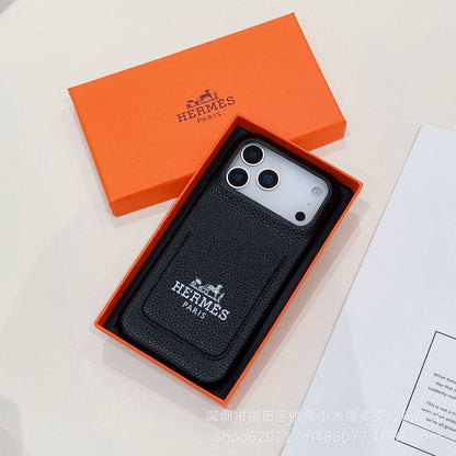 Luxury Pocket Designer Case with Logo - iPhone 12-18 Pro & Pro Max