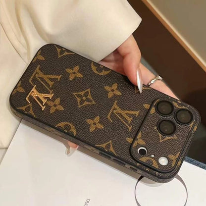 Brand Leather With Logo Phone Case for iPhone 13-18 Pro & Pro Max
