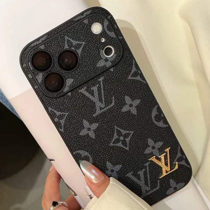 Brand Leather With Logo Phone Case for iPhone 13-18 Pro & Pro Max