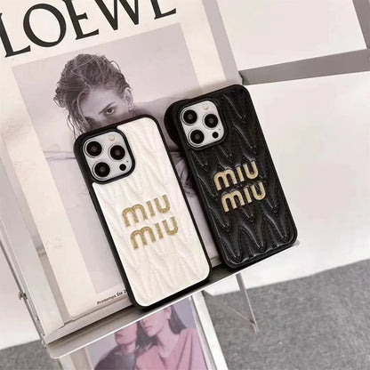 Luxury Miu Miu Brand Phone Case for iPhone 13-18 Pro & Pro Max