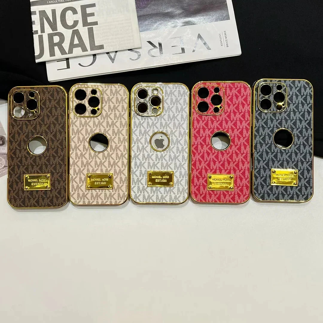 Gold Monogram Signature Canvas Leather Apple iPhone Case Roxy New 2