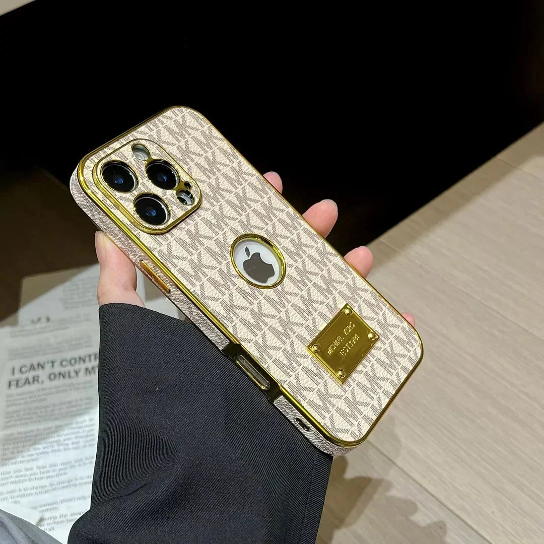 Gold Monogram Signature Canvas Leather Apple iPhone Case Roxy New 2