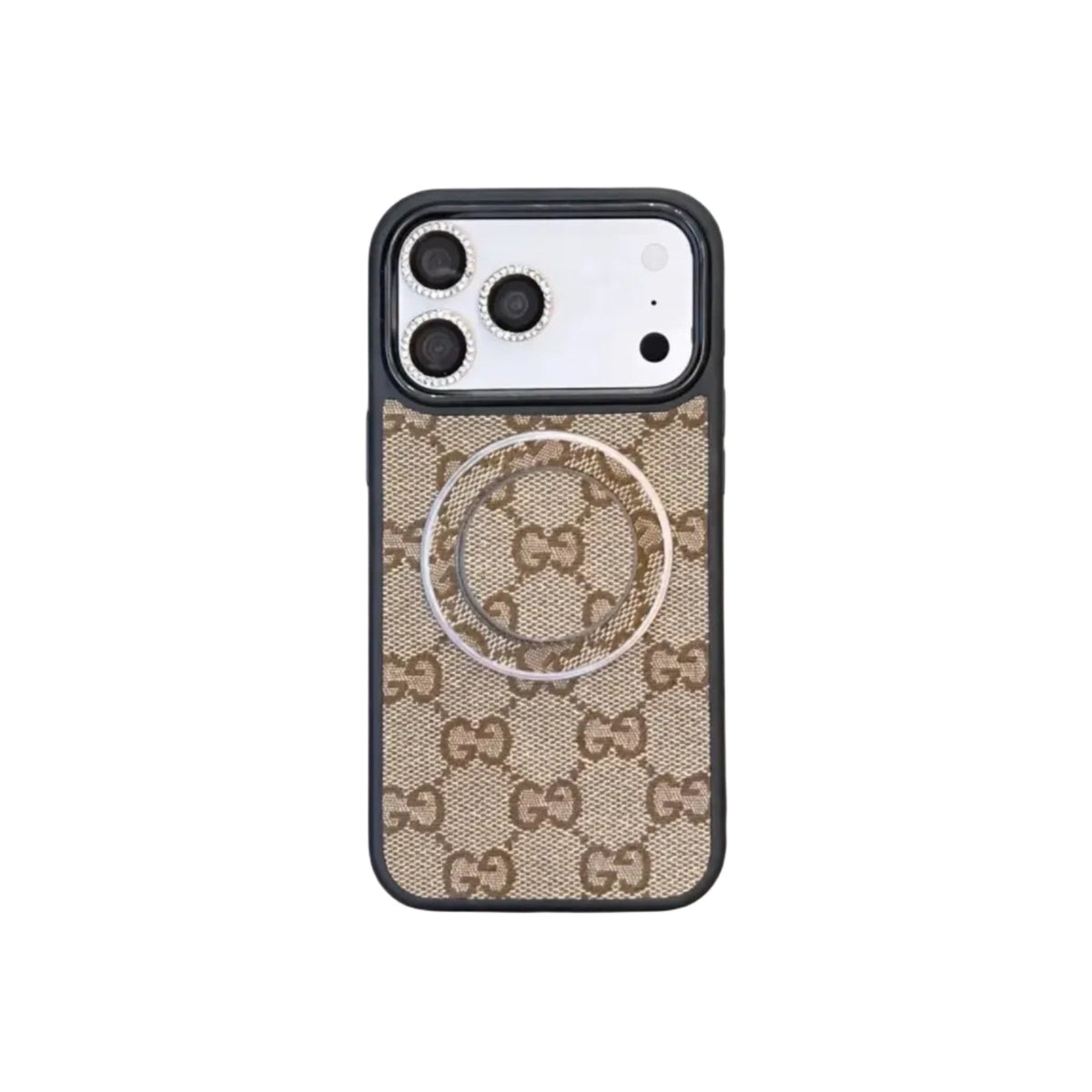 Designer Monogram MagSafe Case with Lens Rings For iPhone 13-18 Pro & Pro Max