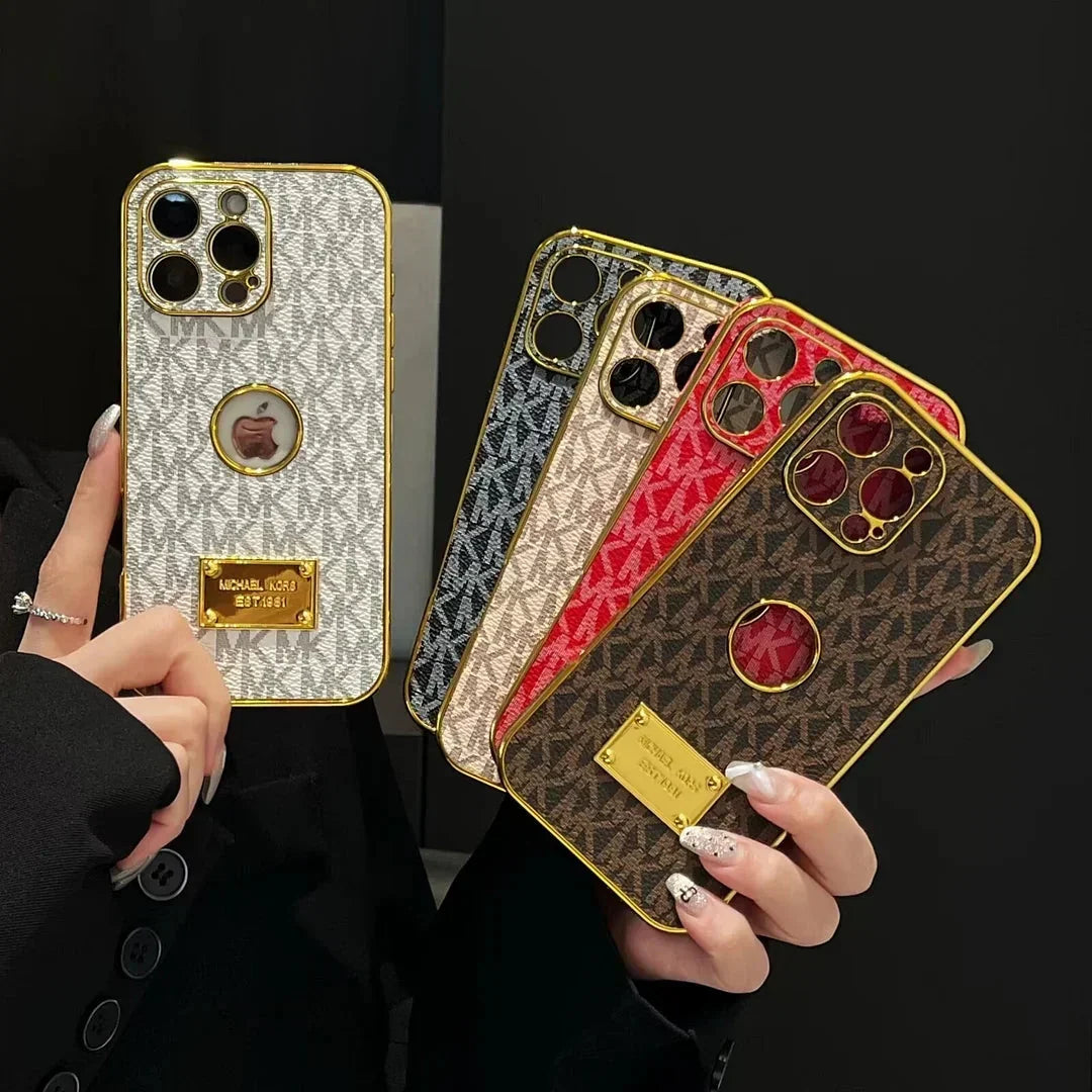 Gold Monogram Signature Canvas Leather Apple iPhone Case Roxy New 2