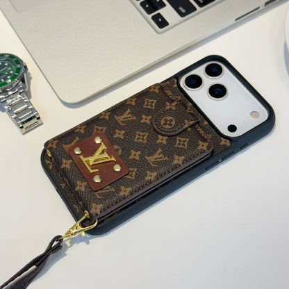 Luxury Leather Case Card Holder For iPhone 14-18 Pro & Pro Max