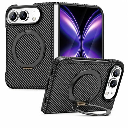 Carbon Fiber Magnetic Ring Stand Case for iPhone Duo