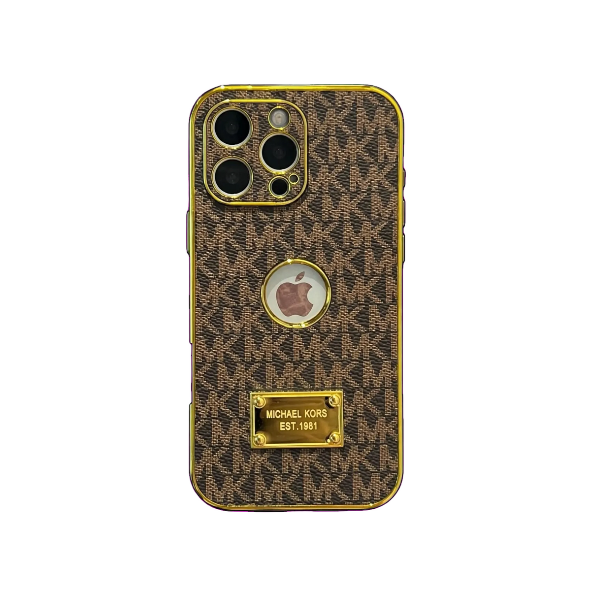 Gold Monogram Signature Canvas Leather Apple iPhone Case 12-18 Pro & Pro Max