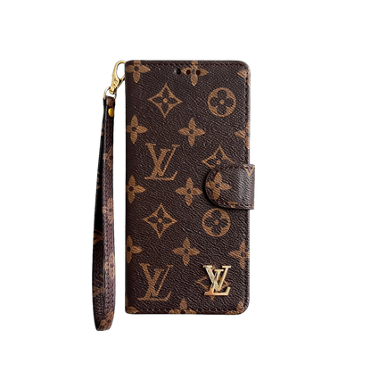 Luxury Monogram Zip Wallet Case with Wristlet for Samsung Galaxy S22-S26 Series