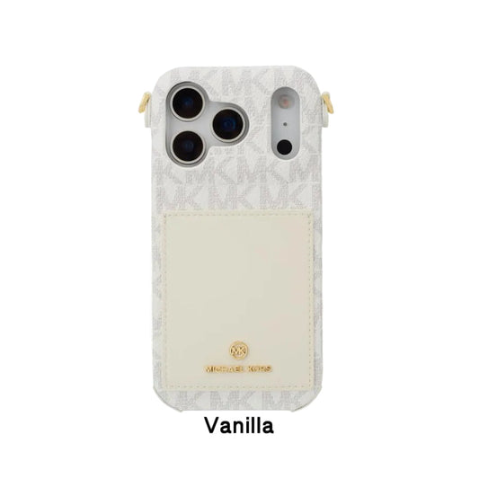 Luxury MK Wrap Case Pocket with Strap for iPhone 13-18 Pro & Pro Max