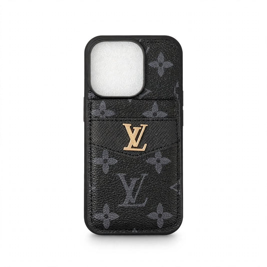 LUXURY MONOGRAM GENUINE LEATHER IPHONE CASE FLIP WALLET