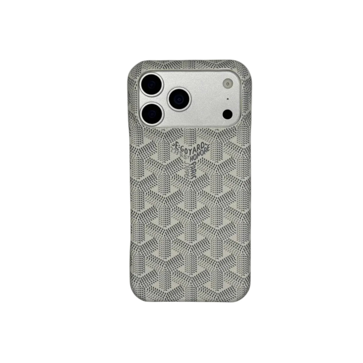 GYD Vintage Monogram Pure White Case for iPhone 12-18 Pro & Pro Max