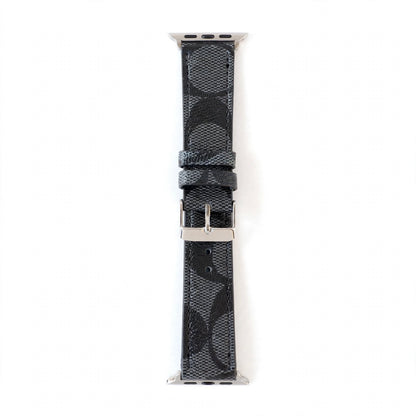 Coach Band for Apple Watch Black Pattern Leather