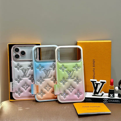 Gradient Crystal Monogram Phone Case For iPhone 13-18 Pro & Pro Max