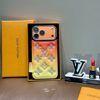 Gradient Crystal Monogram Phone Case For iPhone 13-18 Pro & Pro Max