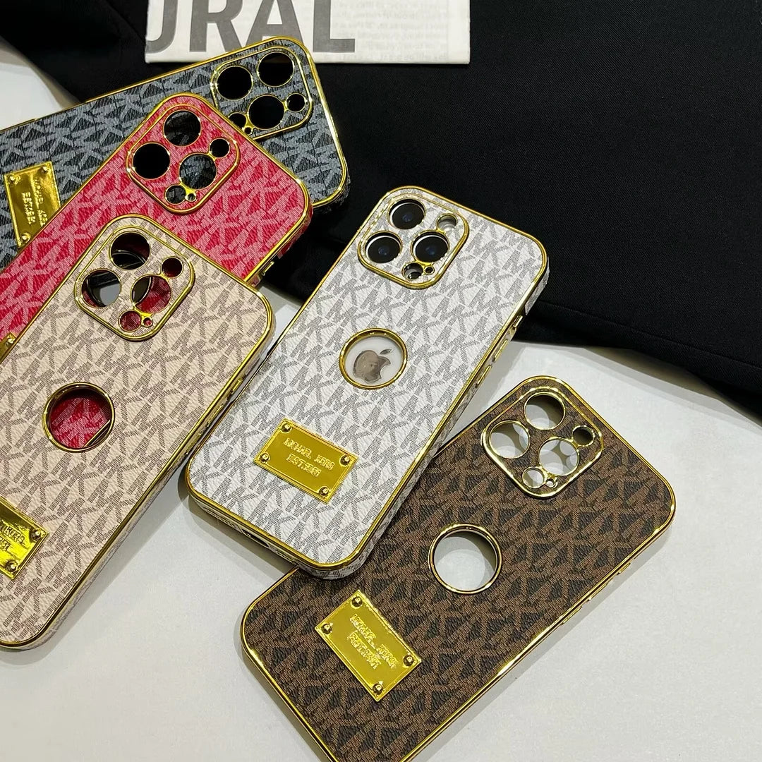 Gold Monogram Signature Canvas Leather Apple iPhone Case Roxy New 2