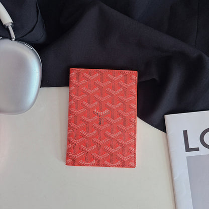 Elegant Goyardine Canvas Passport & Card Covers