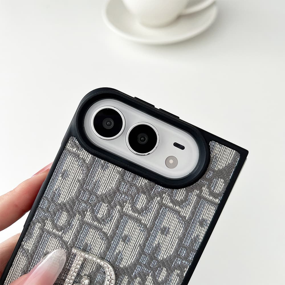 Luxury Dior Oblique Crystal Pearl iPhone Duo Case - Foldable Cover