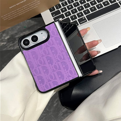 Luxury Dior Oblique Embossed Leather Foldable iPhone Duo Case