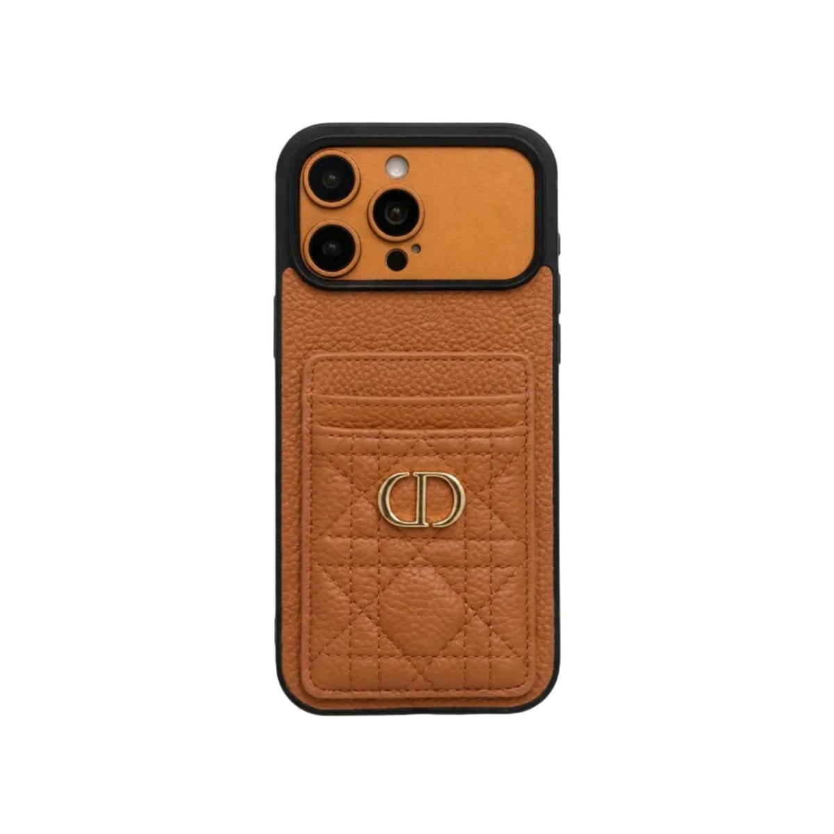 Brown Quilted Dior Wallet Case - iPhone 12-18 Pro & Pro Max