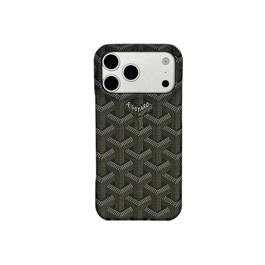 GYD Vintage Monogram Sleek Black Case for iPhone 12-18 Pro & Pro Max