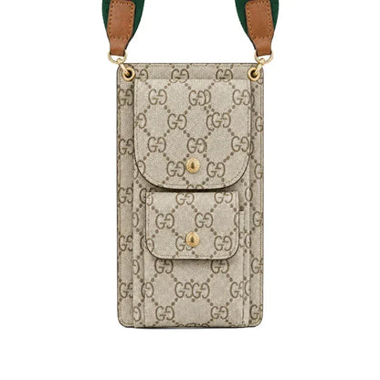 Luxury Gucci Monogram Multi-Pocket Crossbody Phone Bag