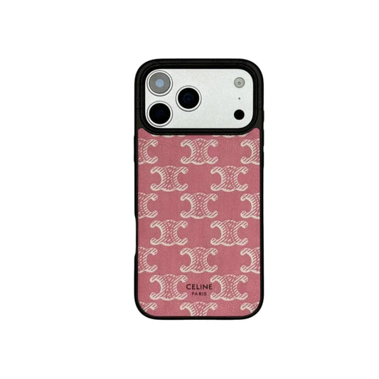 LUXURY CELINE IPHONE CASE CLASSIC PINK FOR IPHONE 12-18 Pro & Pro Max