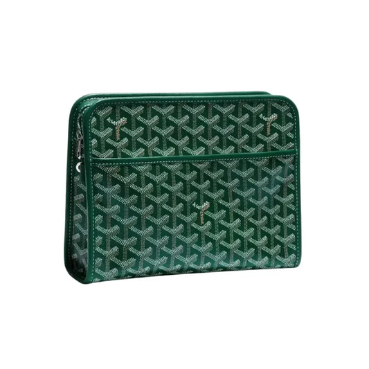 Goyard Jouvence MM Green Goyardine Canvas Toiletry Pouch