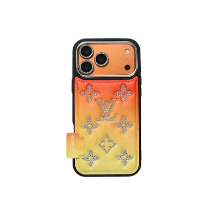 Gradient Crystal Monogram Phone Case For iPhone 13-18 Pro & Pro Max