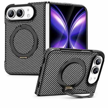 Carbon Fiber Magnetic Ring Stand Case for iPhone Duo