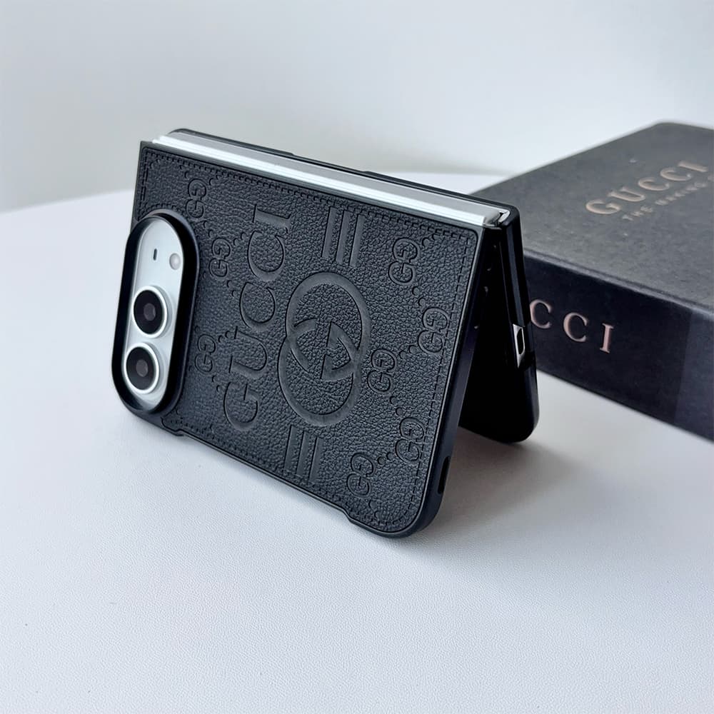 Luxury GG Monogram Canvas Foldable Case for iPhone Duo