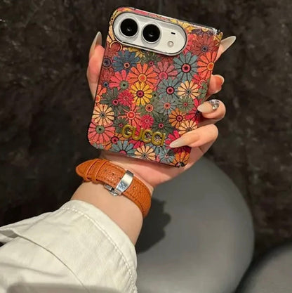 Luxury GG Vintage Floral Butterfly iPhone Duo Case