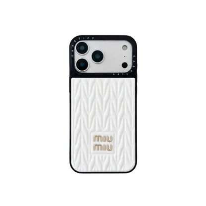 Luxury Matelassé Quilted Leather Phone Case for iPhone 13-18 Pro & Pro Max
