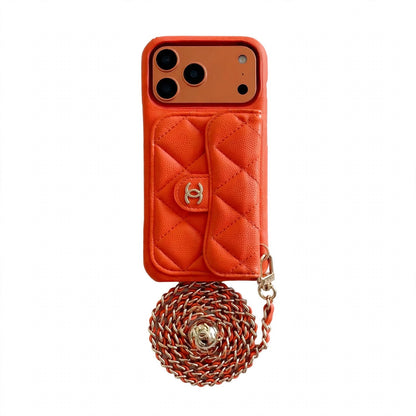 Premium Quilted Leather Crossbody Wallet Case for iPhone 12-18 Pro & Pro Max