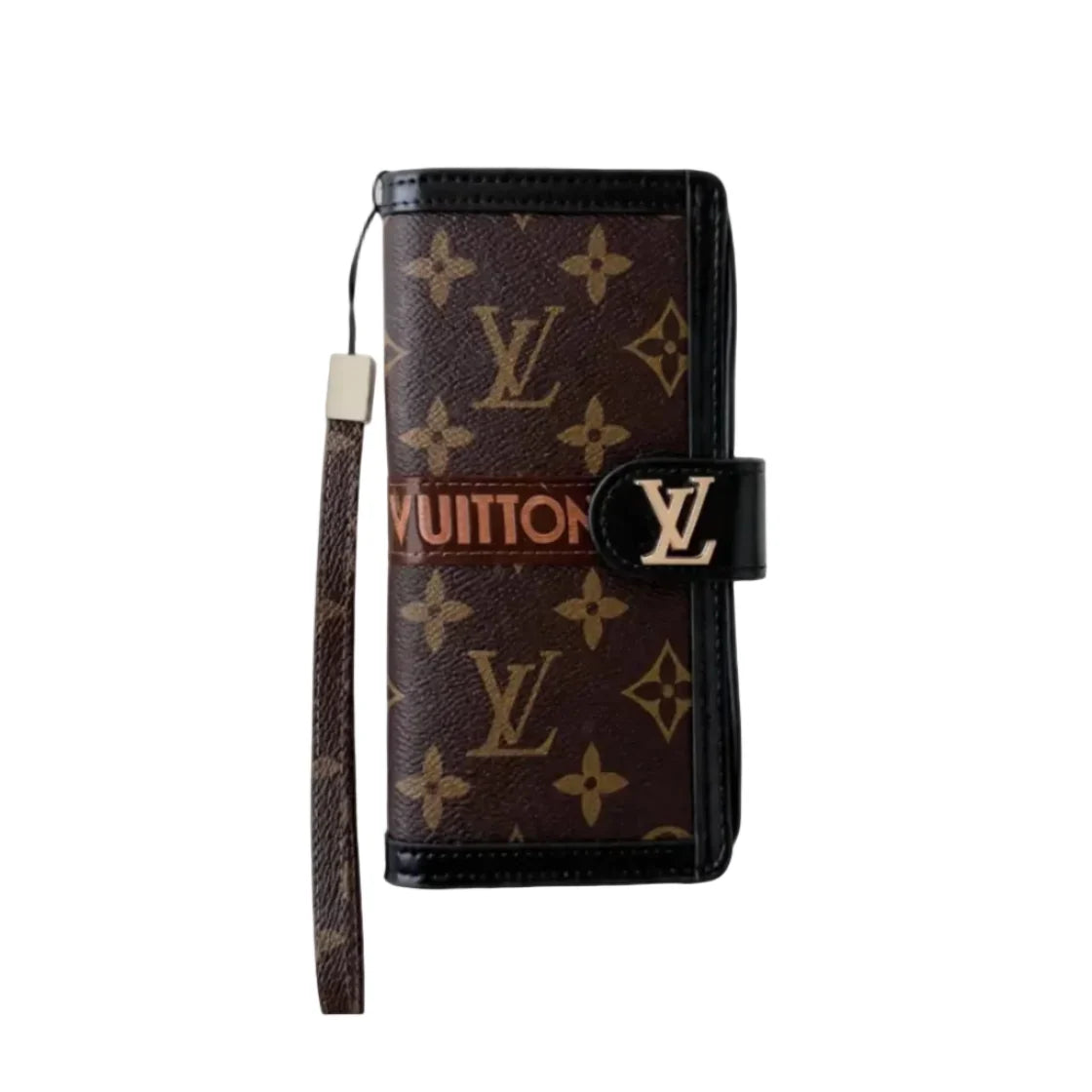 Premium Leather Monogram Wallet Card Holder Case for Samsung Galaxy S22-S26 Series