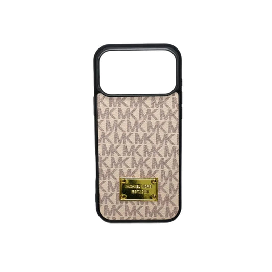 MK Leather Phone Case Metal Plate for iPhone 12-18 Pro & Pro Max