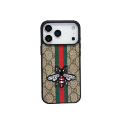 Designer Emblem Stripe Pattern Case - iPhone 12-18 Pro & Pro Max