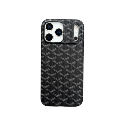 GYD Chevron Pattern Textured Leather Case for iPhone 13-18 Pro & Pro Max