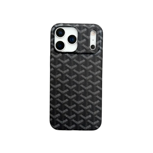 GYD Chevron Pattern Textured Leather Case for iPhone 13-18 Pro & Pro Max