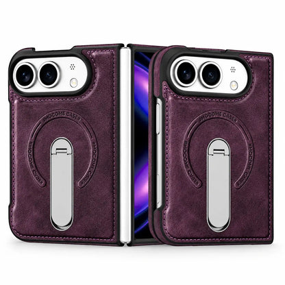 Leather Magnetic Ring Stand Case for iPhone Duo