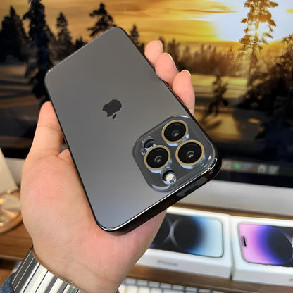 GLASS CAMERA LENS SHELL CASE FOR IPHONE 16 TO 12 theroxymob