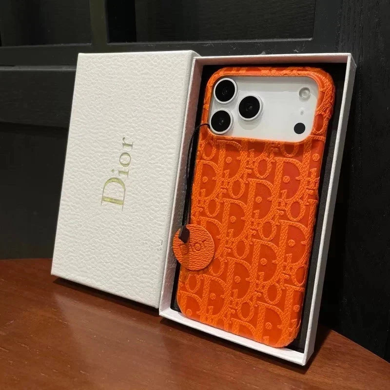 Full Orange Dior Oblique Case - iPhone 12-18 Pro & Pro Max