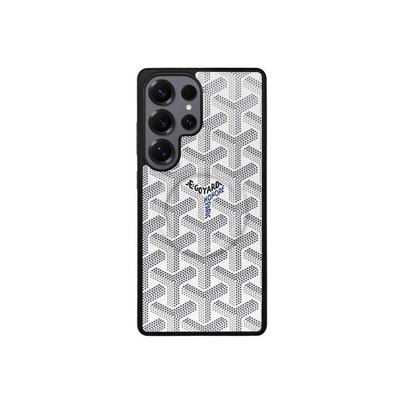 Premium White GYD-Style Pattern with Magsafe Option for Samsung S22-S26 Series