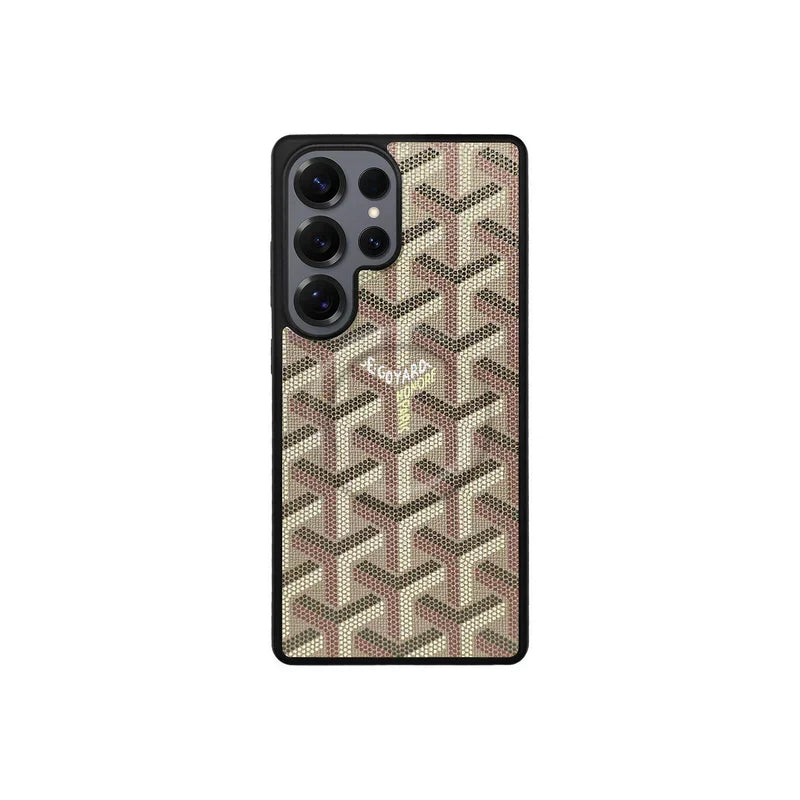 Premium Beige GYD-Style Pattern with Magsafe Option for Samsung S22-S26 Series