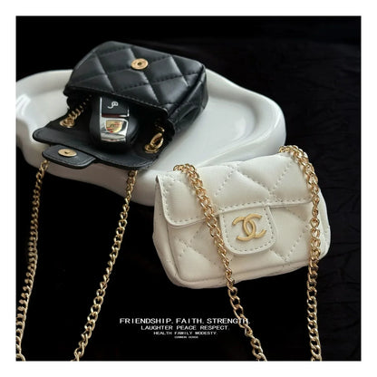 Elegant Leather Chanel AirPods Cases Black