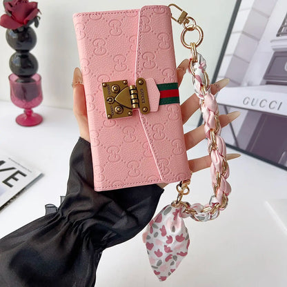 Leather Wallet with Scarf Strap For iPhone 12-18 Pro & Pro Max